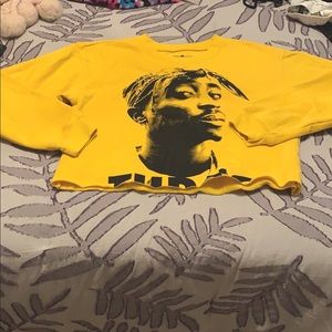 Cropped TUPAC crew neck sweatshirt